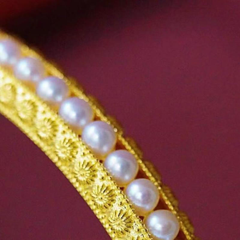Bracelet Manchette Cuivre & Perles – Équilibre & Douceur