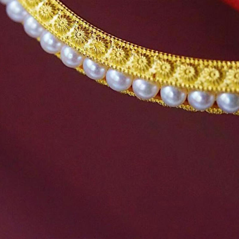 Bracelet Manchette Cuivre & Perles – Équilibre & Douceur