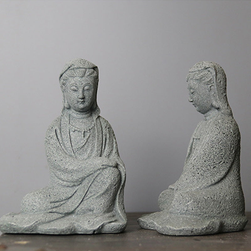 Statue Avalokiteshvara en grès – Bénédiction et sérénité pour la maison