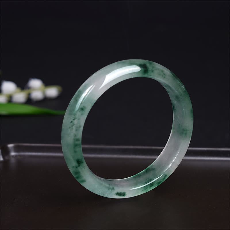 Bracelet Jonc en Jade Naturel « Chance, Prospérité & Abondance » (58 mm)