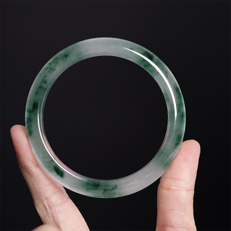 Bracelet Jonc en Jade Naturel « Chance, Prospérité & Abondance » (58 mm)