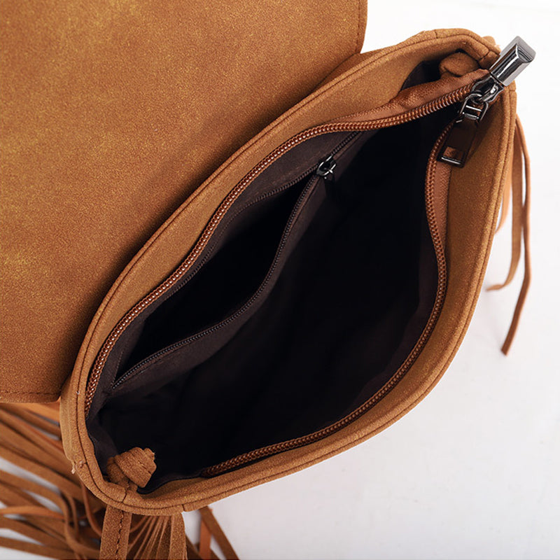 Sac à bandoulière femme en imitation daim – Polyester – 19 cm