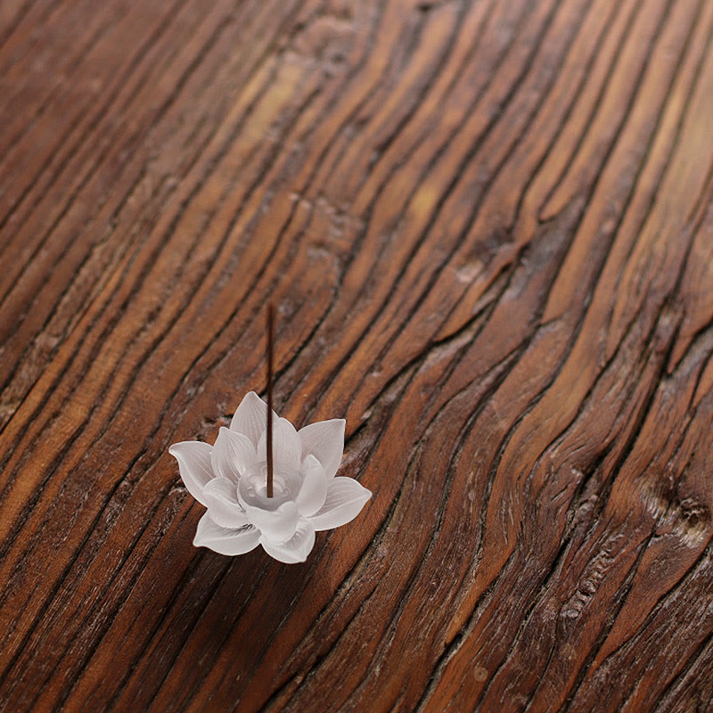 Porte-Encens Lotus Blanc en Cristal Liuli – Méditation & Sérénité