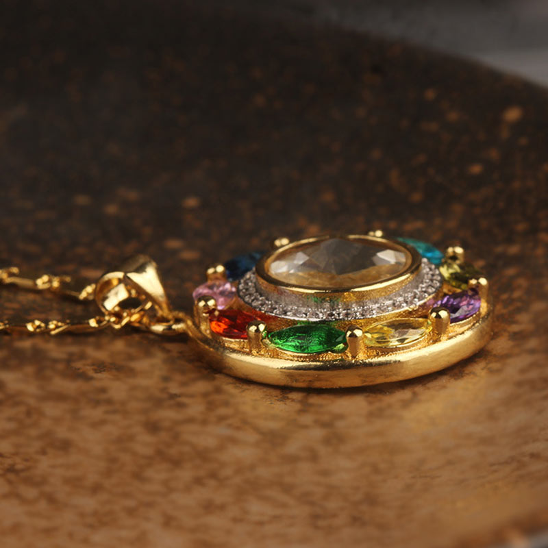 Collier-Bracelet Porte-Bonheur en Cuivre & Zircon (Bijou 2-en-1)