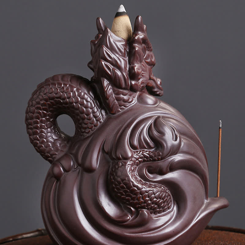 Porte-Encens Dragon en Céramique – Énergie de Succès et Protection
