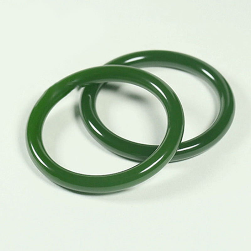 Bracelet Jonc Longevity en Jade Cyan Naturel | Harmonie & Longévité Symbolique