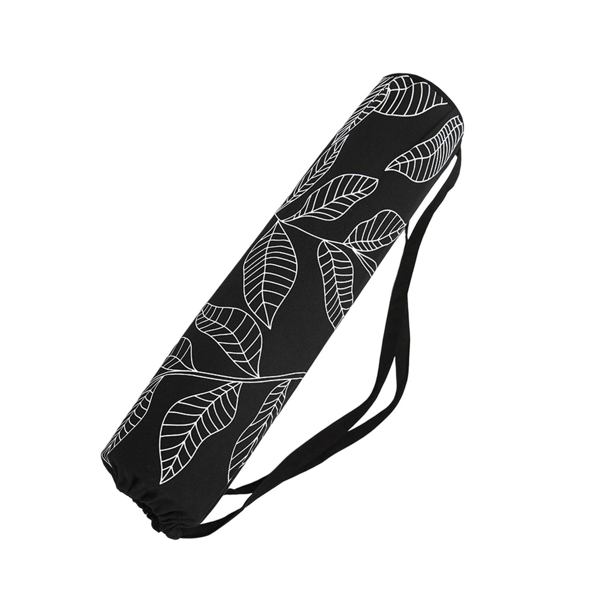 Sac de Yoga Noir à Motif Floral en Polyester