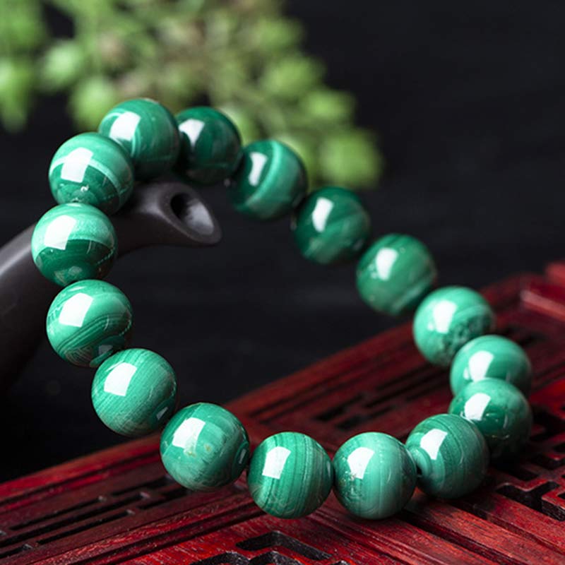 Bracelet en Malachite Naturelle 12 mm | Équilibre & Protection Symbolique