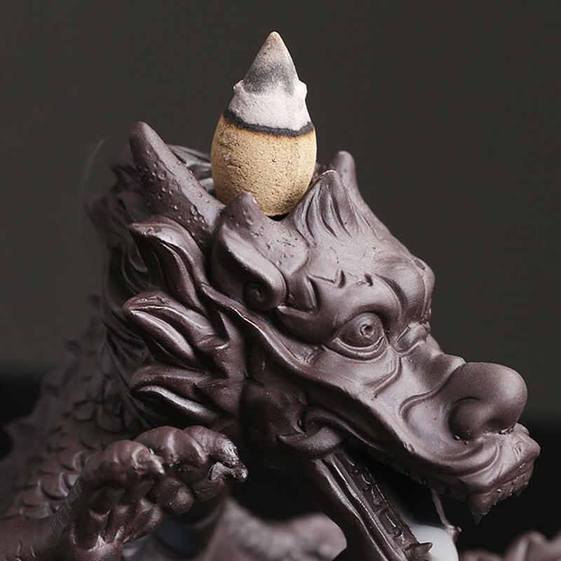 Brûleur Dragon Argile Pourpre – Symbole de Chance et Protection