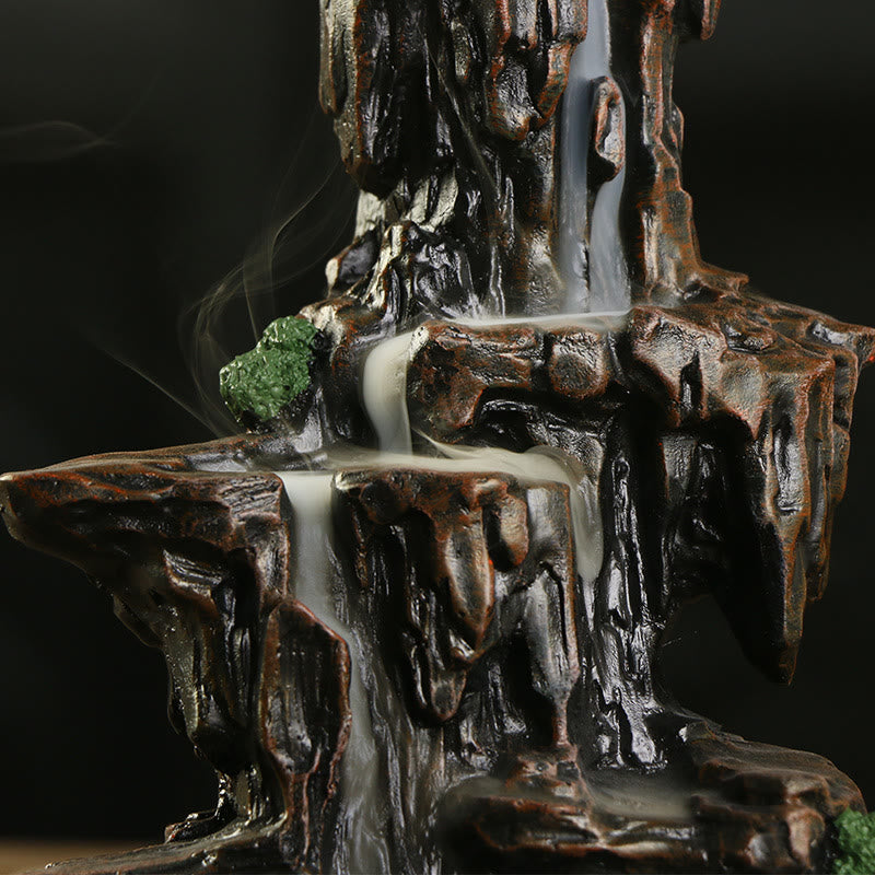 Brûleur d’Encens Cascade en Résine – Effet Fumée à Reflux