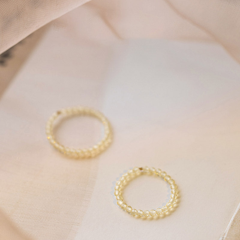 Bague Prospérité en Citrine Naturelle – Plaqué Or 14 Carats – Anneau Lumineux Unisexe