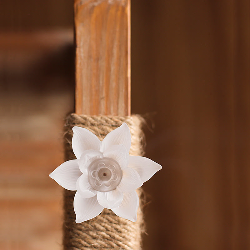 Porte-Encens Lotus Blanc en Cristal Liuli – Méditation & Sérénité