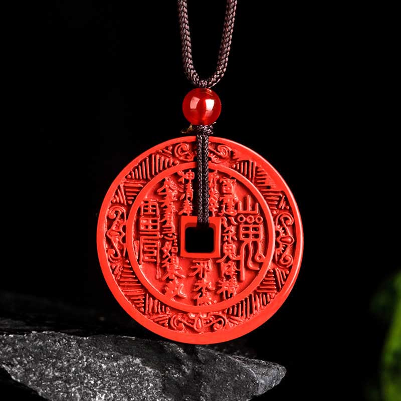 Pendentif Bagua « Fantôme de la Montagne » en Cinabre Naturel