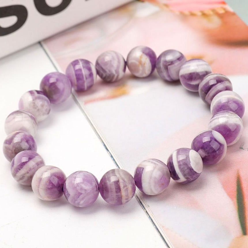 Bracelet Rêve d’Améthyste Naturelle – Méditation & Sérénité – Perles 8, 10 ou 12 mm