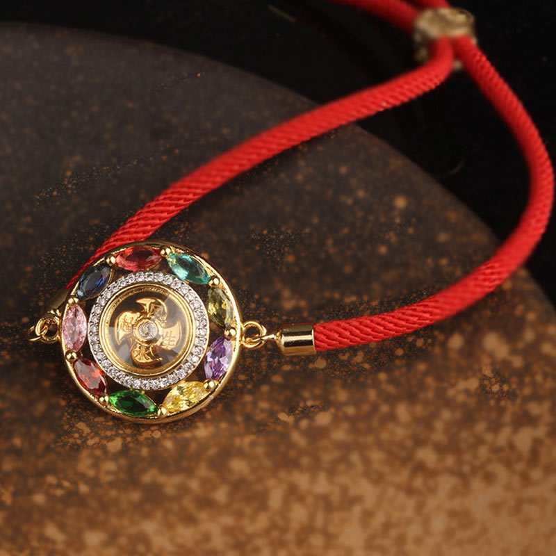 Collier-Bracelet Porte-Bonheur en Cuivre & Zircon (Bijou 2-en-1)