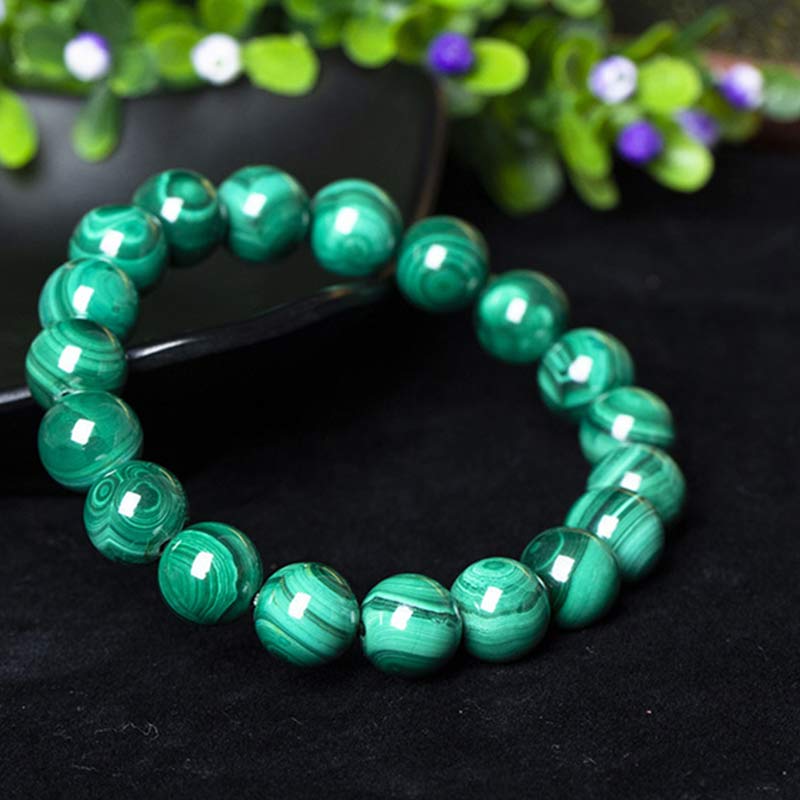 Bracelet en Malachite Naturelle 12 mm | Équilibre & Protection Symbolique