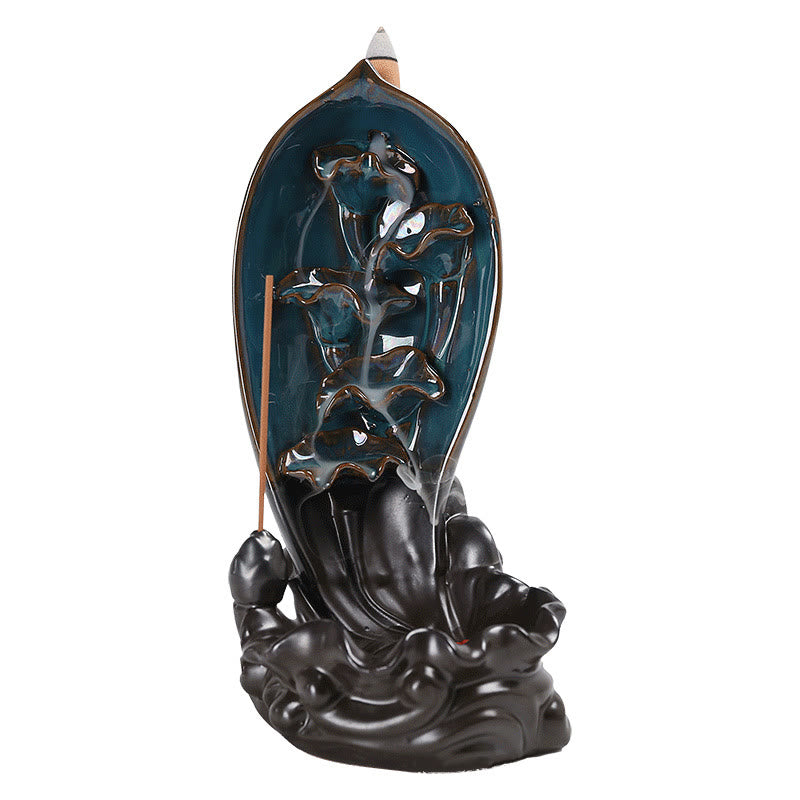 Brûleur d'encens à cascade Buddha Stones Porte-encens à reflux