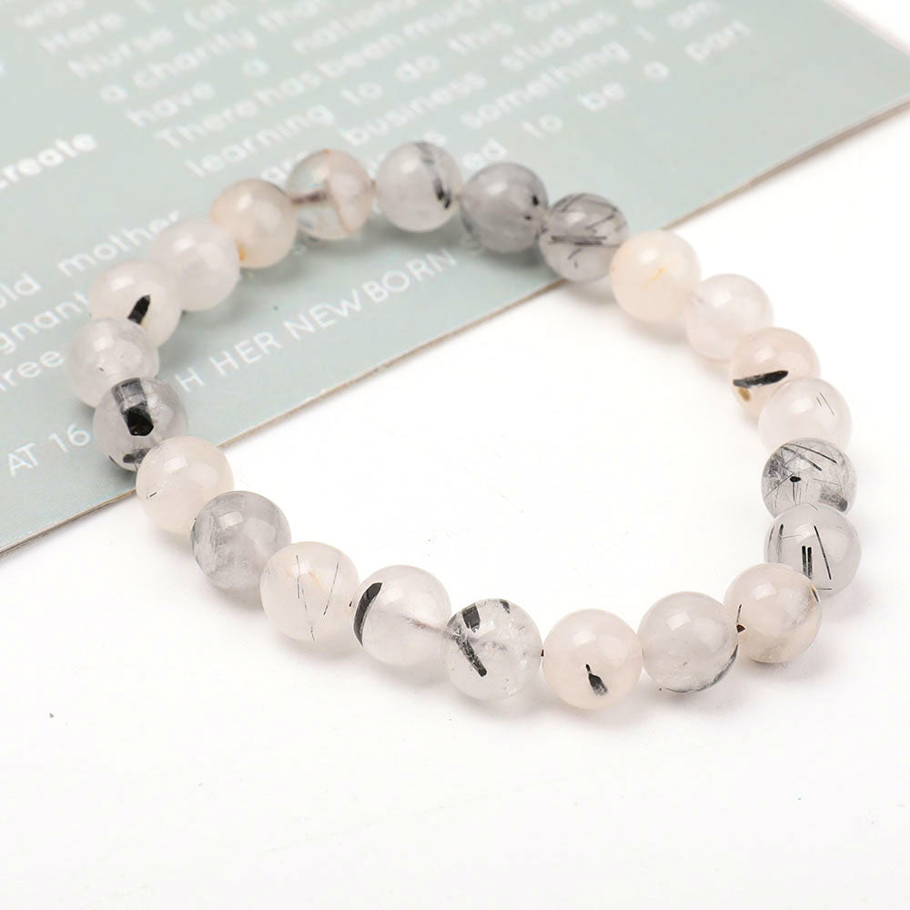 Bracelet en Tourmaline Noire Naturelle – Ancrage & Protection Symbolique – Perles 8 mm