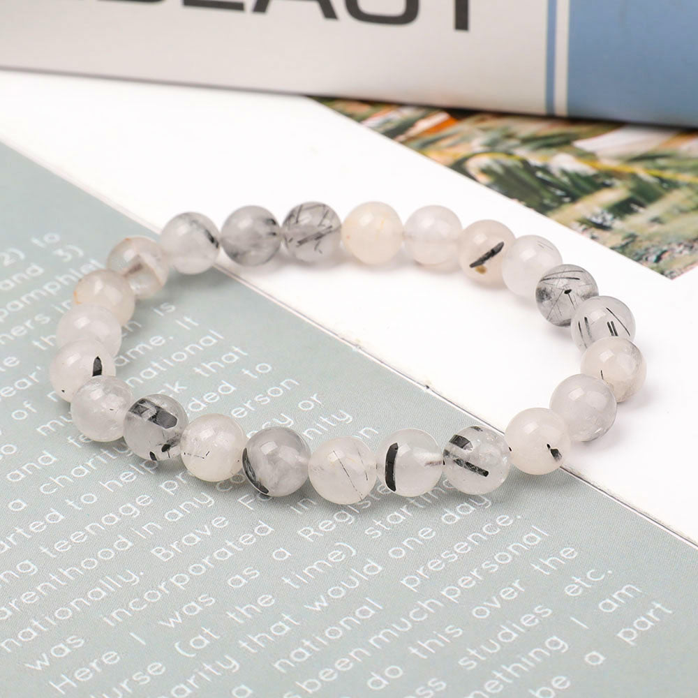 Bracelet en Tourmaline Noire Naturelle – Ancrage & Protection Symbolique – Perles 8 mm