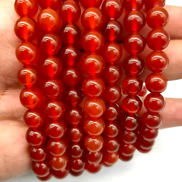 Bracelet en Cornaline Naturelle 8 mm, Perles Polies Énergétiques