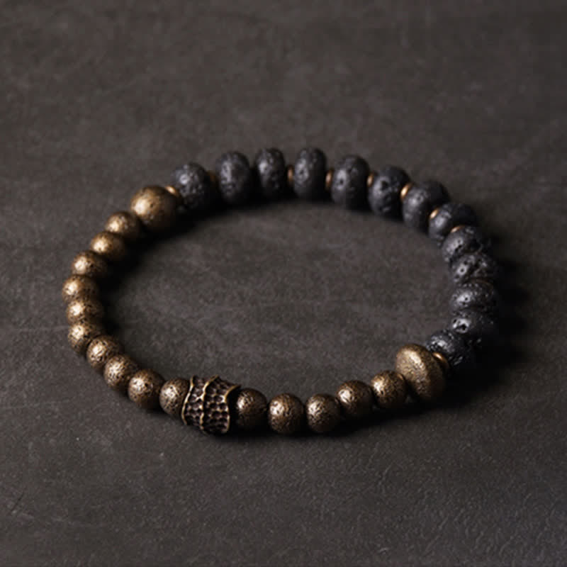 Bracelet Spirituel Équilibre en Pierre de Lave 8 mm & Cuivre