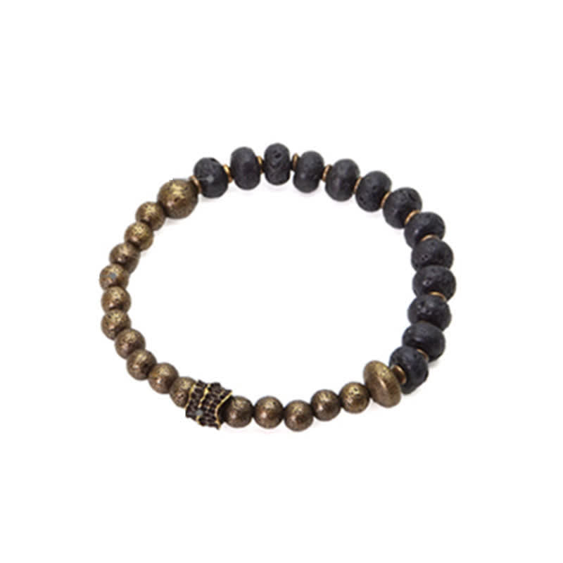 Bracelet Spirituel Équilibre en Pierre de Lave 8 mm & Cuivre