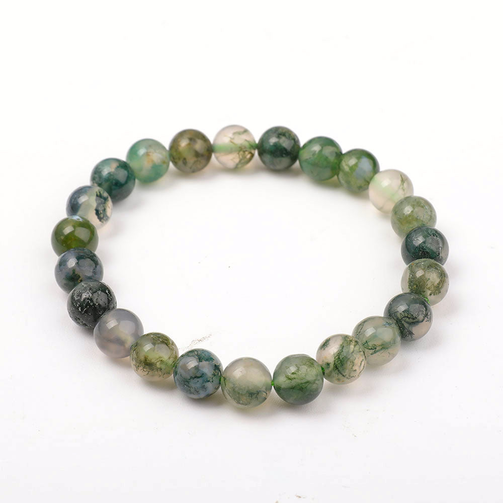 Bracelet en Agate Mousse Naturelle 8 mm
