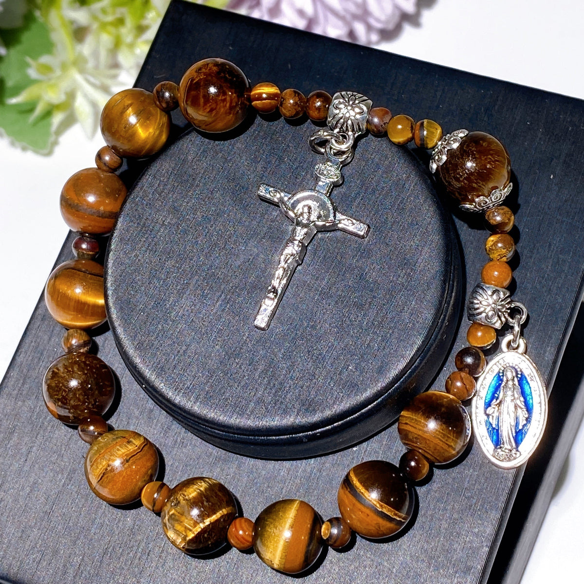 Bracelet en Œil de Tigre Naturel – Équilibre & Assurance – Perles 8 mm