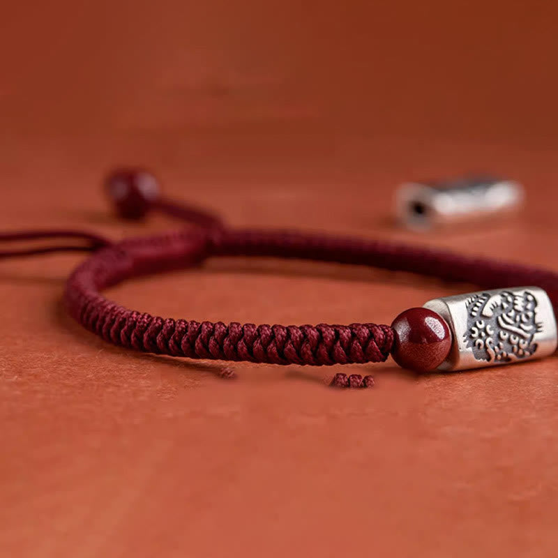 Bracelet de Protection Zodiaque Chinois en Argent Sterling 925 & Fil Rouge (Ajustable)