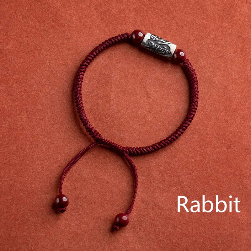 Bracelet de Protection Zodiaque Chinois en Argent Sterling 925 & Fil Rouge (Ajustable)