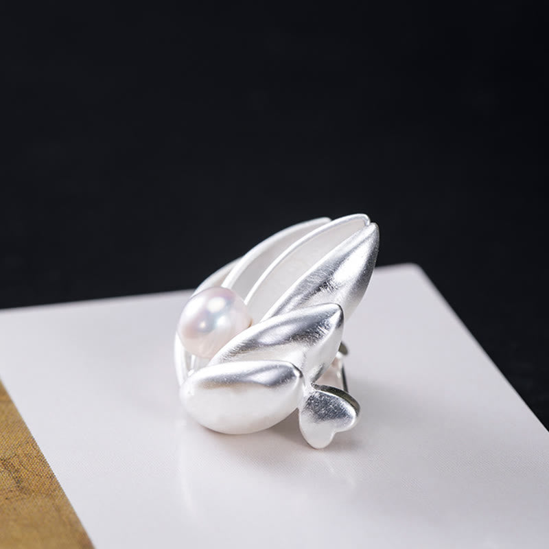 Broche Lotus & Perle Argent 925 – Renaissance & Élégance