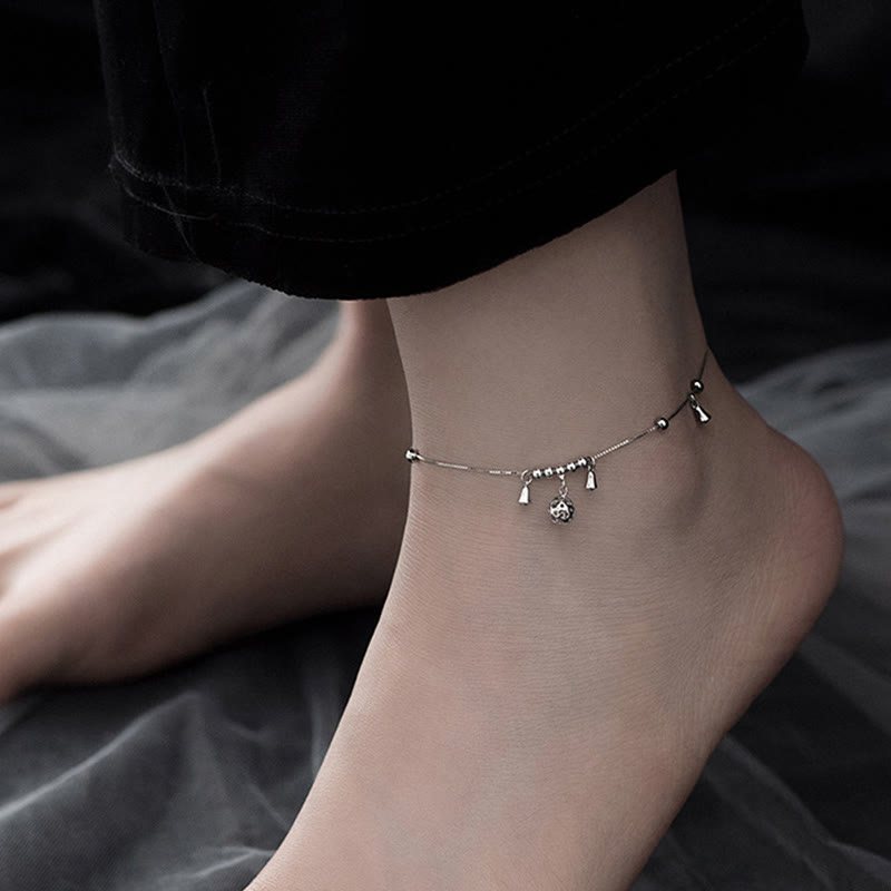 Bracelet de Cheville Clochette de Protection en Argent Sterling 925 – Bijou Spirituel Unisexe