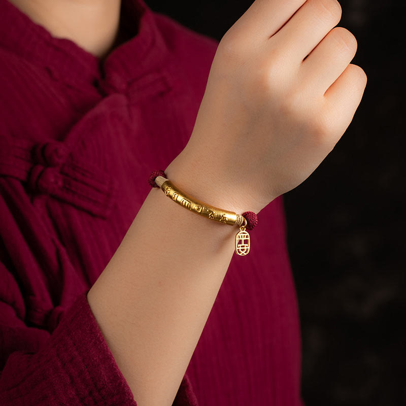 Bracelet Mantra Om Mani Padme Hum en Argent 999 ou Cuivre
