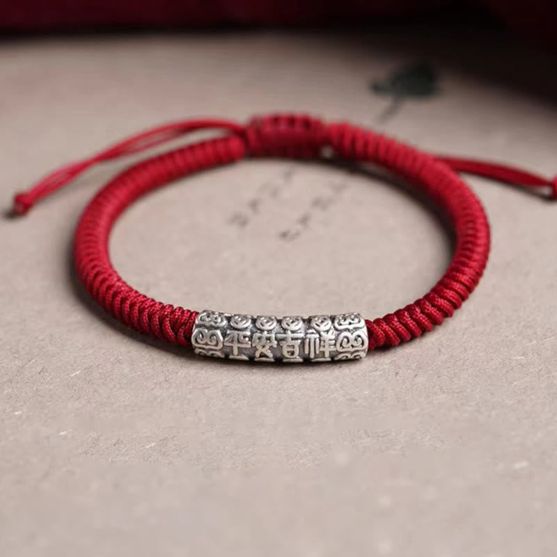 Bracelet Om Mani Padme Hum Argent 999 & Corde 5mm – Protection & Stabilité