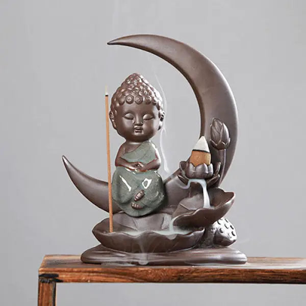Brûleur d’Encens Bouddha Lunaire à Refoulement