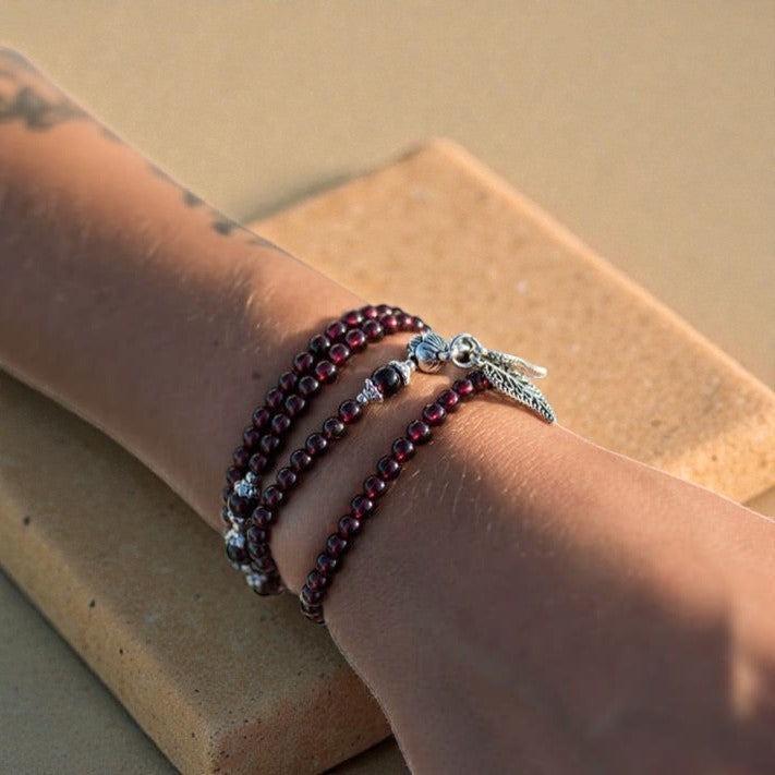 Bracelet Multi-tours Abondance en Grenat