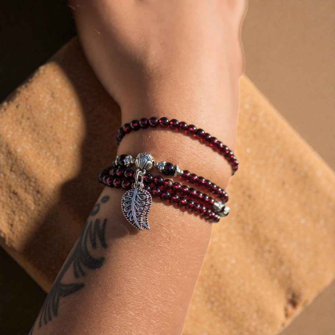 Bracelet Multi-tours Abondance en Grenat