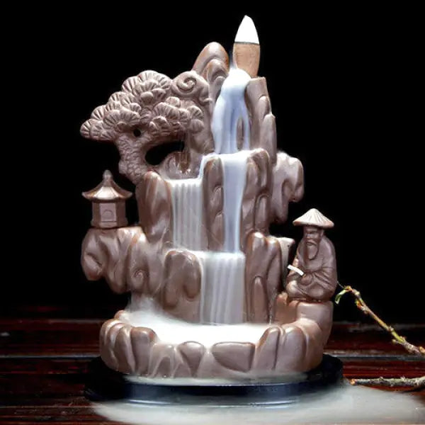 Brûleur d’Encens Cascade Bouddha Paysage Zen