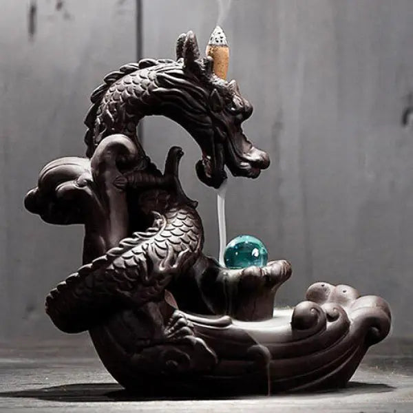 Porte-Encens Dragon à Refoulement en Céramique 4