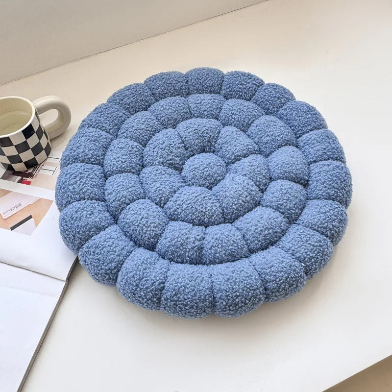 Coussin Japonais Tissé à Motifs Fleuris en Coton & Polyester – 42 × 42 cm