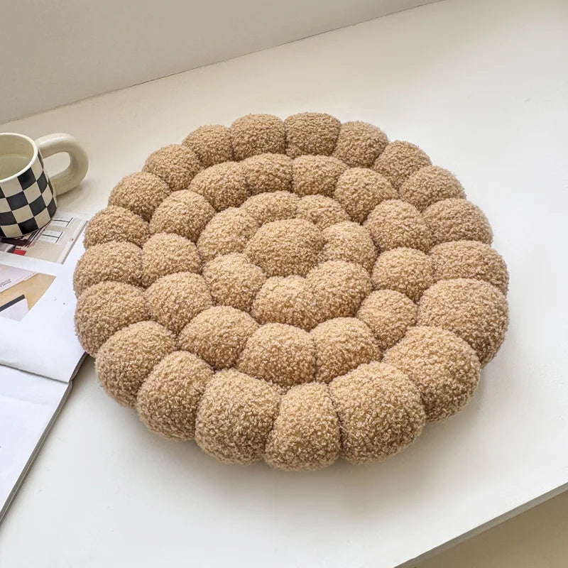 Coussin Japonais Tissé à Motifs Fleuris en Coton & Polyester – 42 × 42 cm