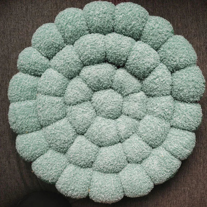 Coussin Japonais Tissé à Motifs Fleuris en Coton & Polyester – 42 × 42 cm