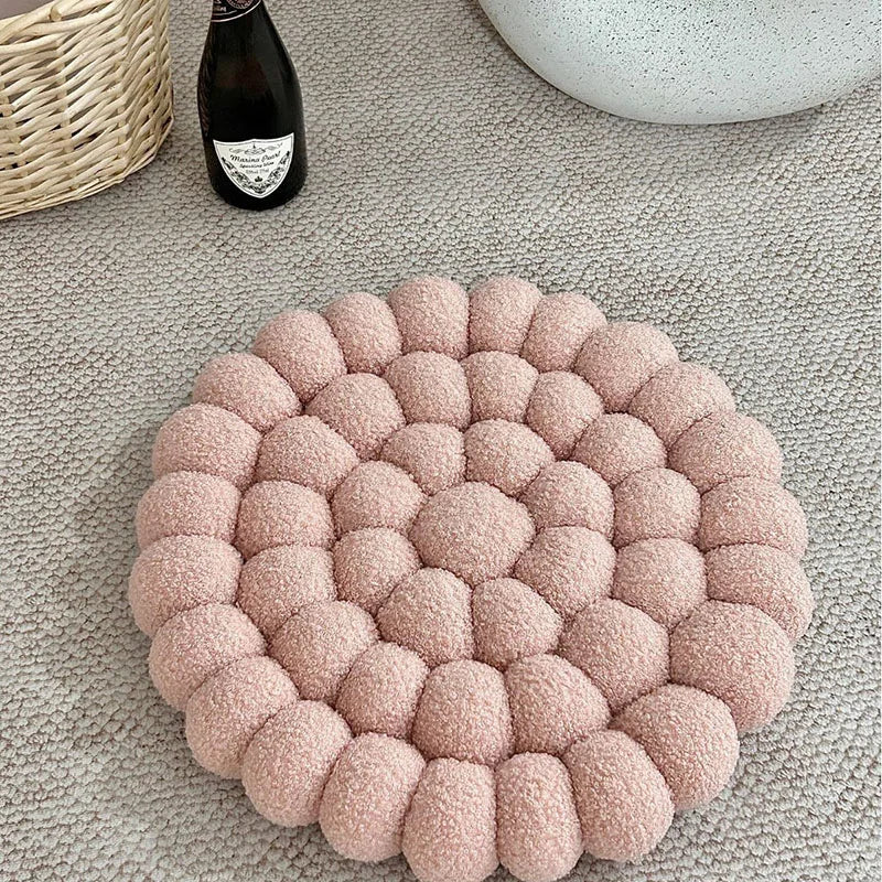 Coussin Japonais Tissé à Motifs Fleuris en Coton & Polyester – 42 × 42 cm