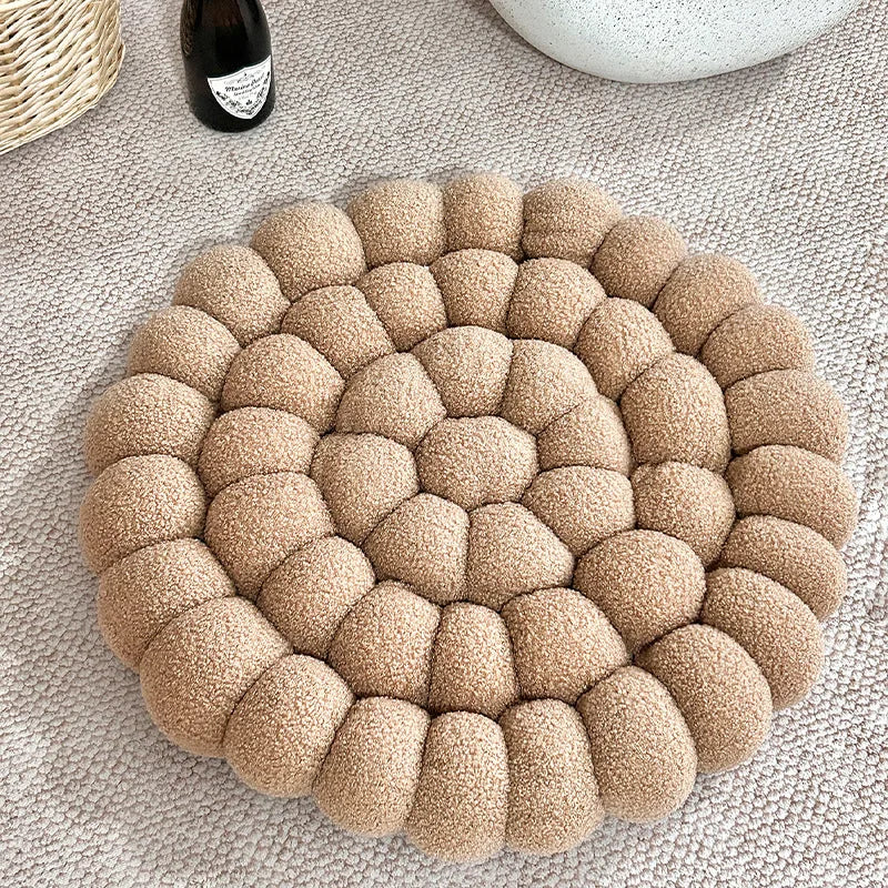 Coussin Japonais Tissé à Motifs Fleuris en Coton & Polyester – 42 × 42 cm