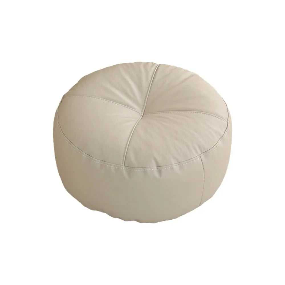 Coussin de Sol Rond Japonais en Cuir PU & Particules EPS – 40 × 15 cm