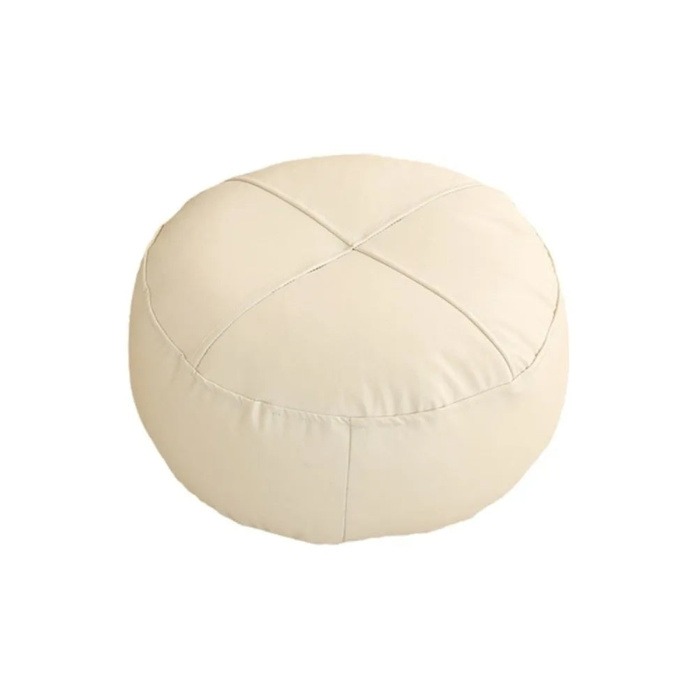 Coussin de Sol Rond Japonais en Cuir PU & Particules EPS – 40 × 15 cm