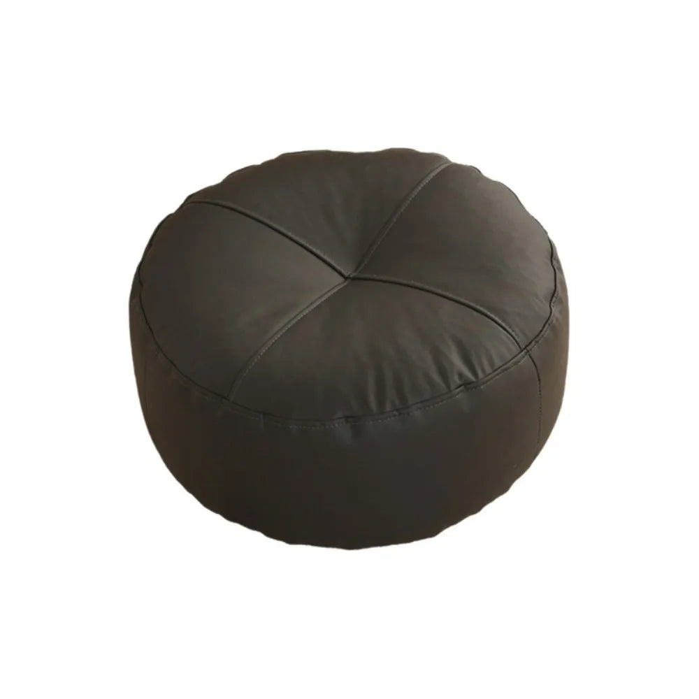 Coussin de Sol Rond Japonais en Cuir PU & Particules EPS – 40 × 15 cm