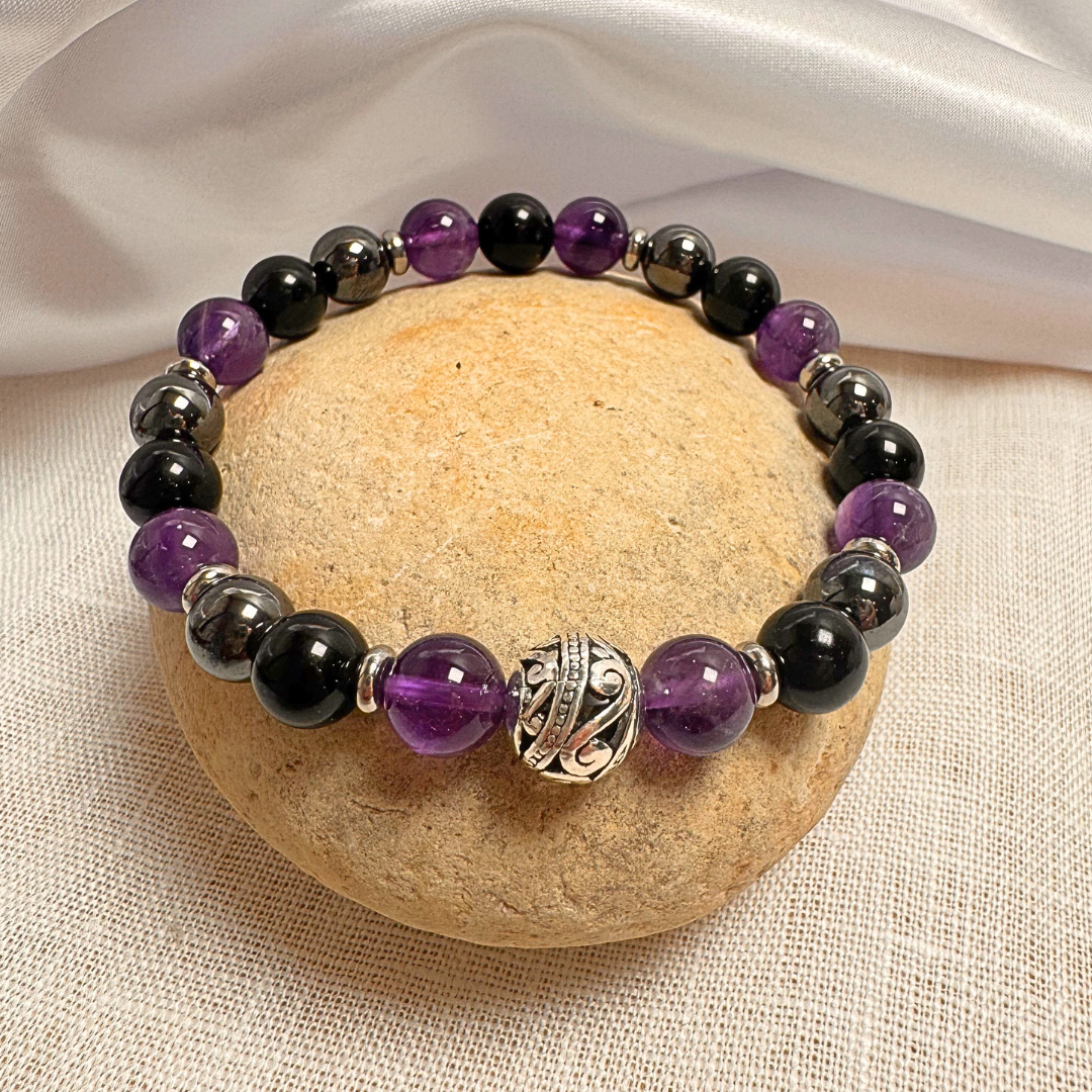 Bracelet Premium Bouclier Émotionnel en Pierres Naturelles