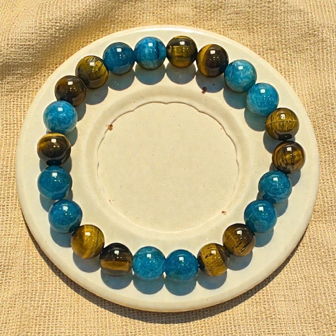 Bracelet Harmonie Intérieure en Apatite & Oeil de Tigre