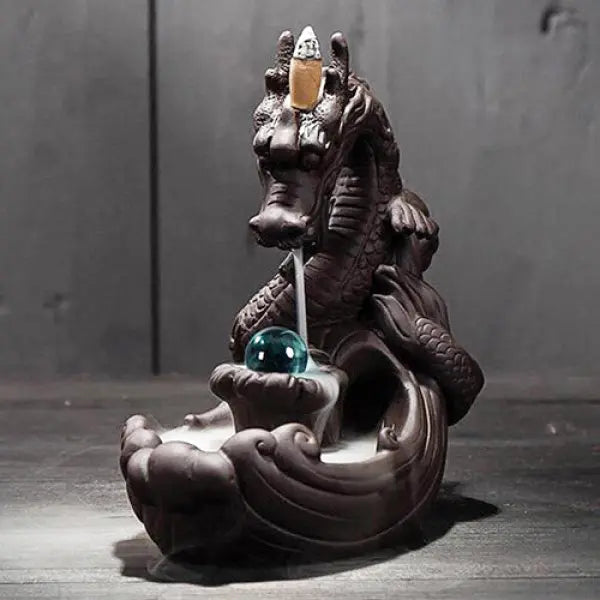 Porte-Encens Dragon à Refoulement en Céramique 4